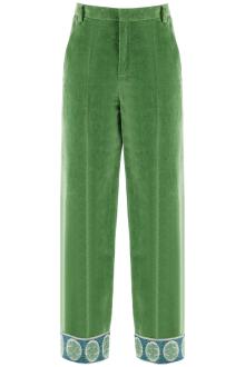 valentino garavani velvet pants with jacquard border
