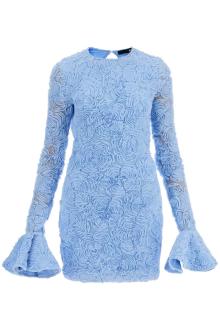 rotate skyway blue floral mini dress in recycled polyester