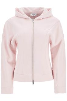 ganni hooded slim-fit sweat