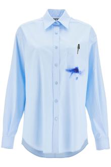 moschino printed pocket shirt with button