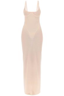 alaia transparent dress with integrated bodysuit