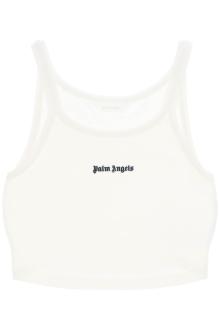 palm angels embroidered logo crop top with