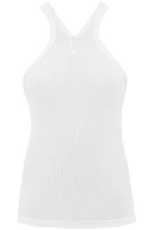 courreges ribbed tank top with zipper on the neckline