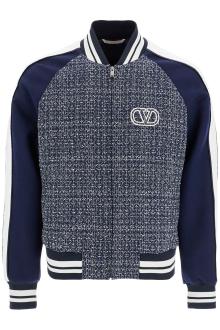 valentino garavani tweed bomber jacket for