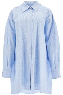 maison margiela striped maxi shirt for women