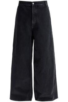 off-white wide five-pocket jeans with spacious