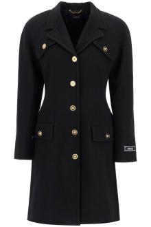 versace raglan crepe coat