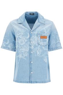 versace barocco sea denim shirt