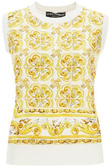 dolce &amp; gabbana &quot;silk sleeveless top with mai