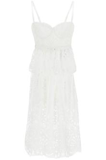 self portrait lace bustier dress with belt