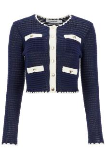self portrait &#039;cropped crochet cardigan for