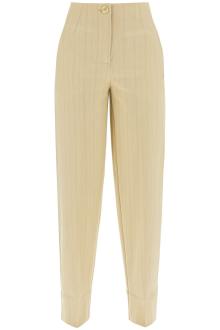 ganni striped tapered trousers