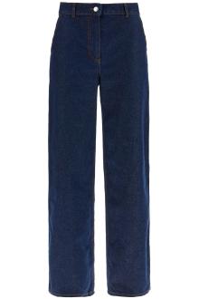 maison kitsune straight jeans with embroidery