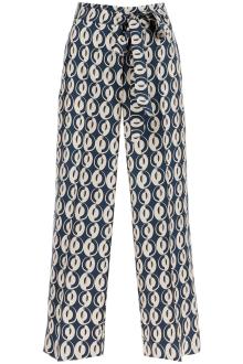 &#039;s max mara timeb cropped pants in printed silk